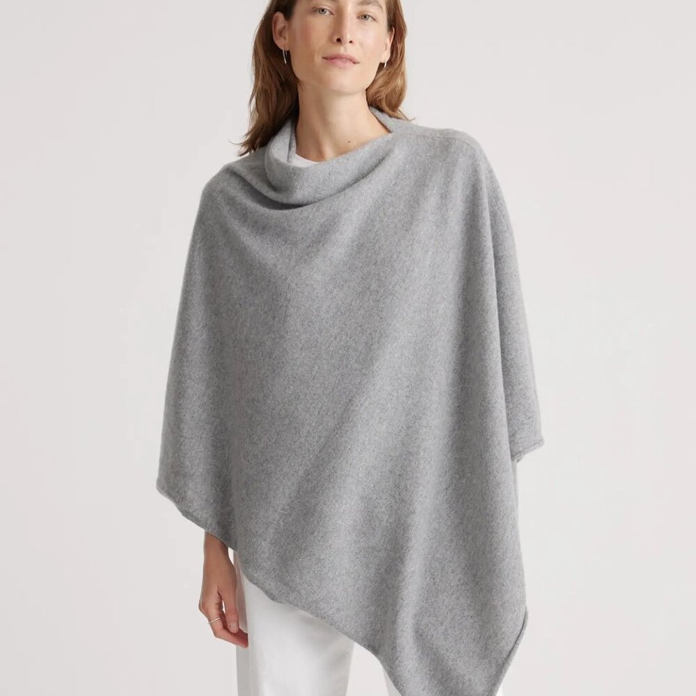 Quince Grey Cashmere Poncho NWOT